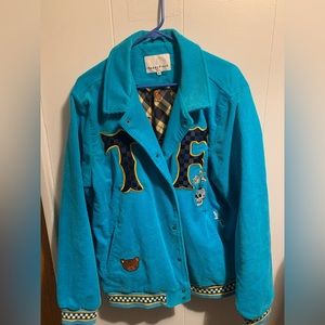 Teddy Fresh Teal Corduroy Baseball Jacket